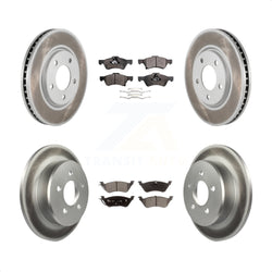 Front Rear Coated Disc Brake Rotors And Semi-Metallic Pads Kit For Dodge Grand Caravan Chrysler Town & Country Voyager KGF-100704