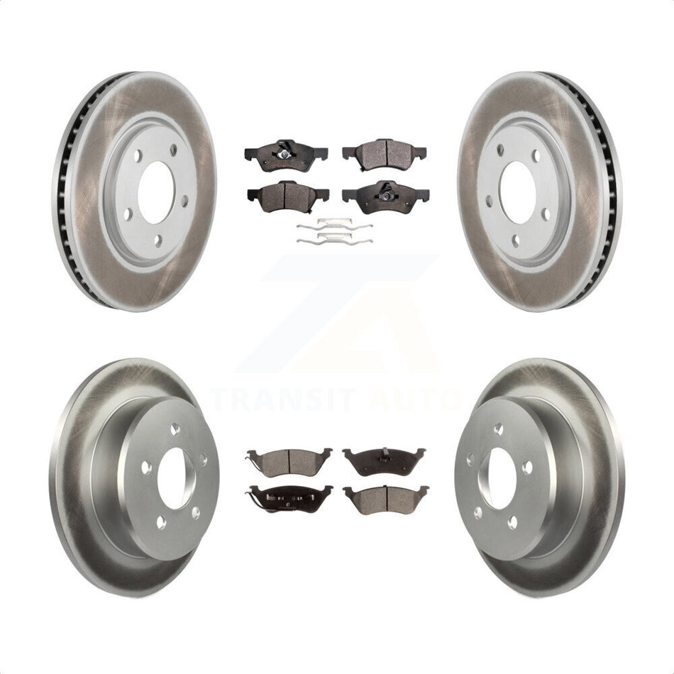 Front Rear Coated Disc Brake Rotors And Semi-Metallic Pads Kit For Dodge Grand Caravan Chrysler Town & Country Voyager KGF-100704 by Transit Auto