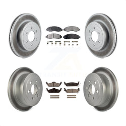 Front Rear Coated Disc Brake Rotors And Semi-Metallic Pads Kit For 2003-2004 Dodge Dakota KGF-100709