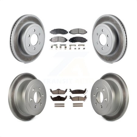 Front Rear Coated Disc Brake Rotors And Semi-Metallic Pads Kit For 2003-2004 Dodge Dakota KGF-100709 by Transit Auto