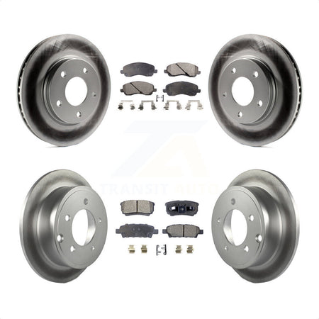 Front Rear Coated Disc Brake Rotors And Semi-Metallic Pads Kit For Mitsubishi Lancer KGF-100723 by Transit Auto