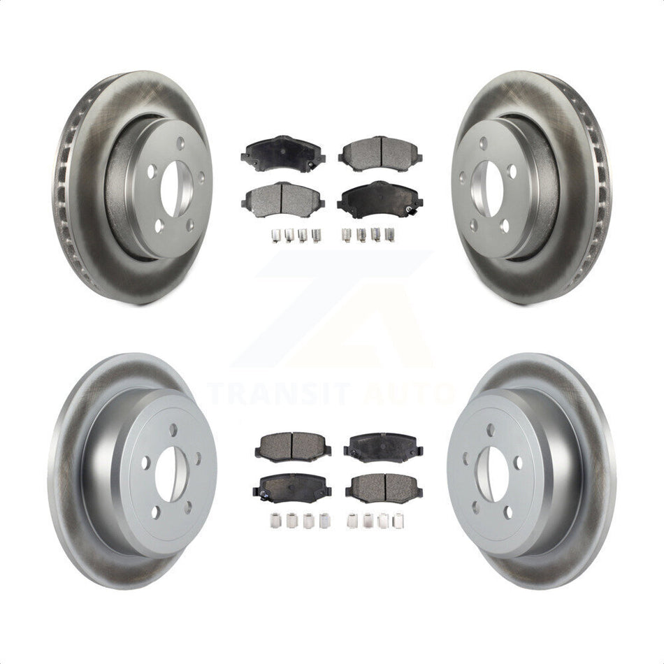 Front Rear Coated Disc Brake Rotors And Semi-Metallic Pads Kit For Jeep Liberty Dodge Nitro KGF-100731 by Transit Auto