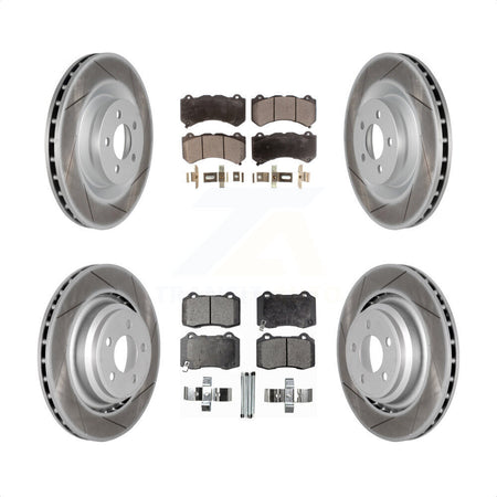 Front Rear Coated Disc Brake Rotors And Semi-Metallic Pads Kit For Dodge Challenger Charger KGF-100739 by Transit Auto