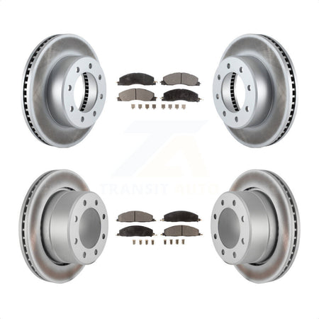 Front Rear Coated Disc Brake Rotors And Semi-Metallic Pads Kit For Ram 2500 3500 1500 Dodge KGF-100740 by Transit Auto