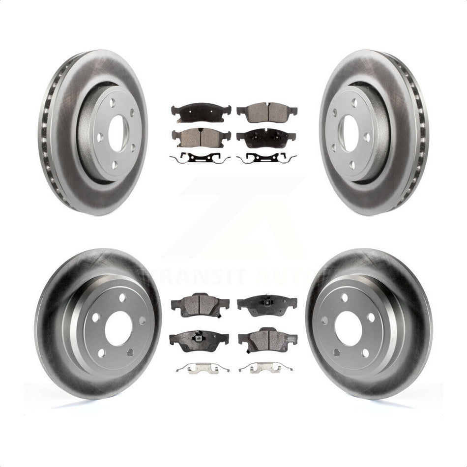 Front Rear Coated Disc Brake Rotors And Semi-Metallic Pads Kit For Dodge Durango KGF-100742 by Transit Auto