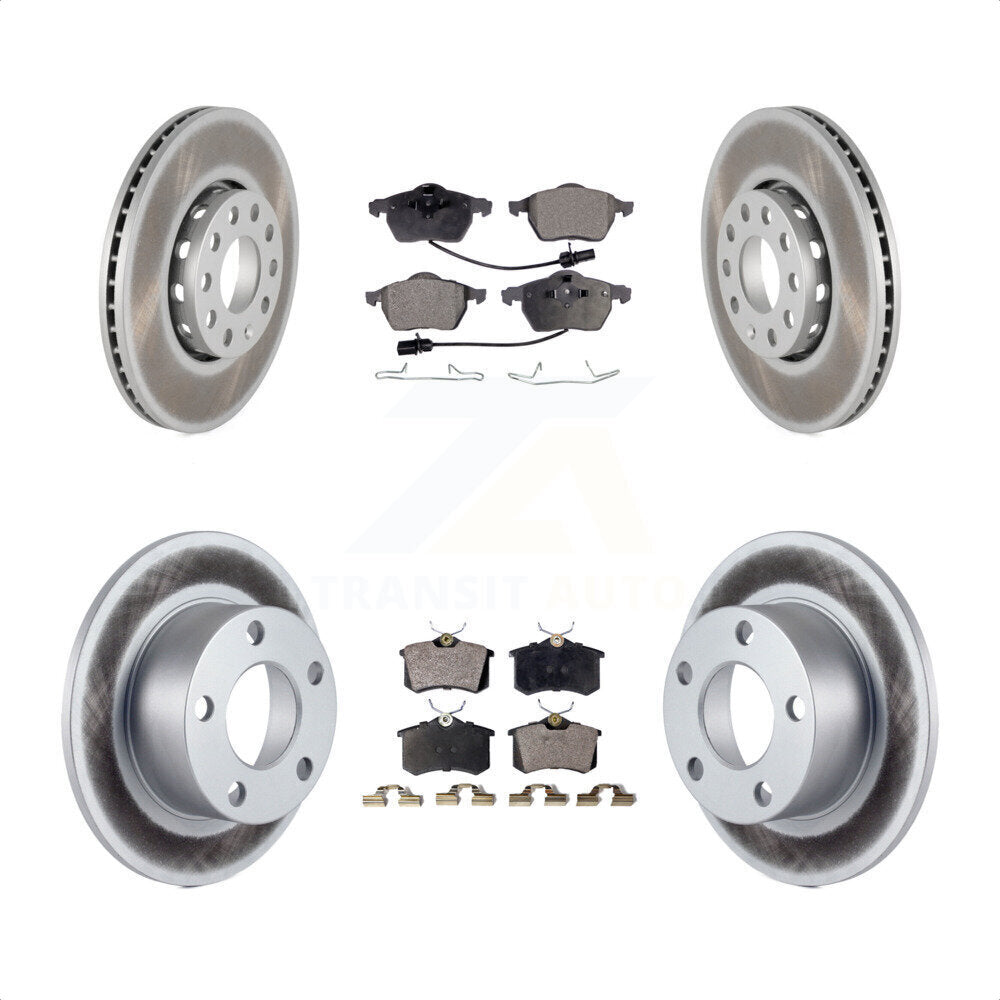 Front Rear Coated Disc Brake Rotors And Semi-Metallic Pads Kit For Volkswagen Passat KGF-100764 by Transit Auto