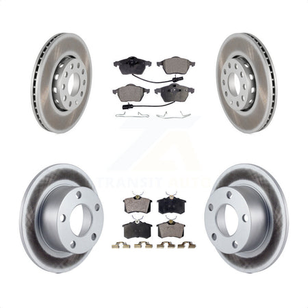 Front Rear Coated Disc Brake Rotors And Semi-Metallic Pads Kit For Volkswagen Passat KGF-100764 by Transit Auto