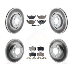 Front Rear Coated Disc Brake Rotors And Semi-Metallic Pads Kit For Volkswagen Beetle Jetta Golf City KGF-100798