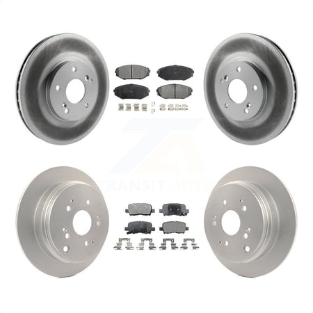 Front Rear Coated Disc Brake Rotors And Semi-Metallic Pads Kit For 2002-2004 Honda Odyssey KGF-100806 by Transit Auto