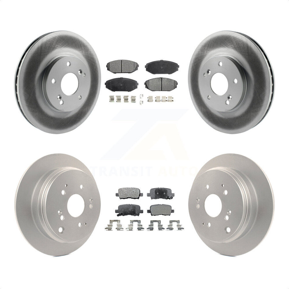 Front Rear Coated Disc Brake Rotors And Semi-Metallic Pads Kit For 2002-2004 Honda Odyssey KGF-100806 by Transit Auto