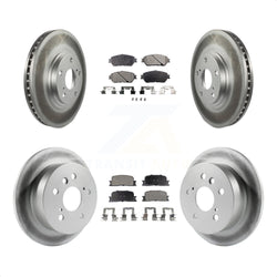 Front Rear Coated Disc Brake Rotors And Semi-Metallic Pads Kit For 2004-2006 Lexus ES330 KGF-100813