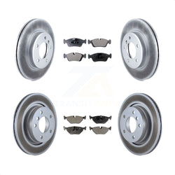 Front Rear Coated Disc Brake Rotors And Semi-Metallic Pads Kit For BMW 325i 325Ci 323i 328i 323Ci 328Ci KGF-100817
