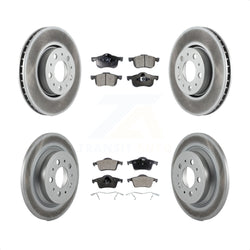 Front Rear Coated Disc Brake Rotors And Semi-Metallic Pads Kit For Volvo S60 V70 XC70 S80 KGF-100819