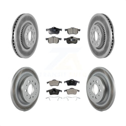 Front Rear Coated Disc Brake Rotors And Semi-Metallic Pads Kit For Volvo S60 V70 XC70 S80 KGF-100820