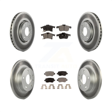 Front Rear Coated Disc Brake Rotors And Semi-Metallic Pads Kit For 2008-2009 Saturn Astra KGF-100821 by Transit Auto