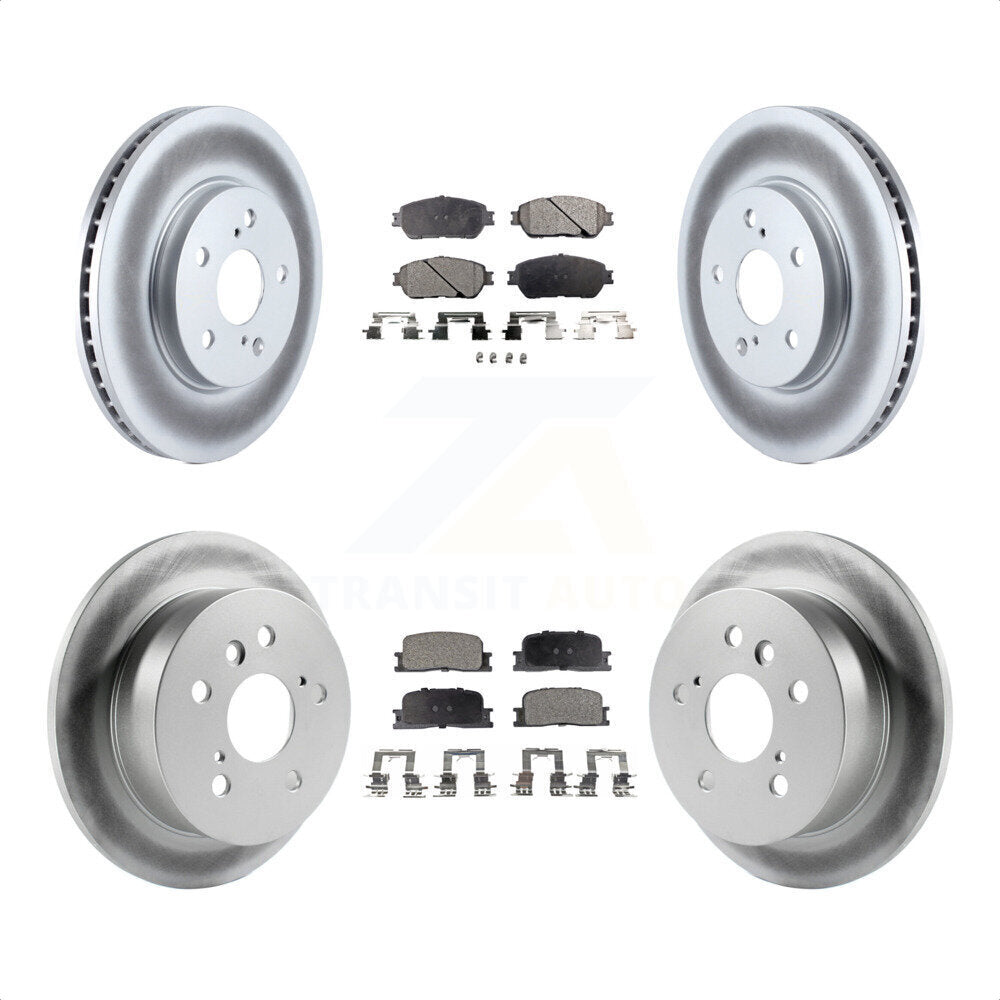 Front Rear Coated Disc Brake Rotors And Semi-Metallic Pads Kit For Toyota Camry Lexus ES300 KGF-100831 by Transit Auto