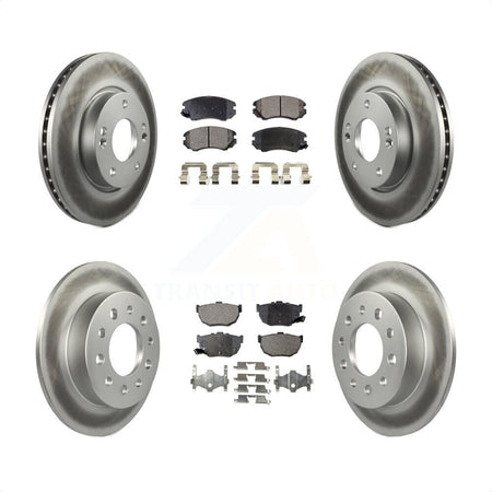 Front Rear Coated Disc Brake Rotors And Semi-Metallic Pads Kit For Hyundai Tiburon KGF-100836 by Transit Auto