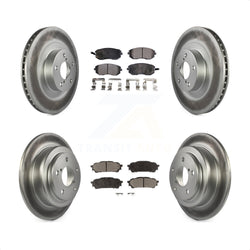 Front Rear Coated Disc Brake Rotors And Semi-Metallic Pads Kit For Subaru Forester Impreza Saab 9-2X KGF-100860