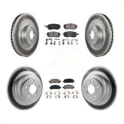 Front Rear Coated Disc Brake Rotors And Semi-Metallic Pads Kit For Subaru Outback Legacy Baja KGF-100862