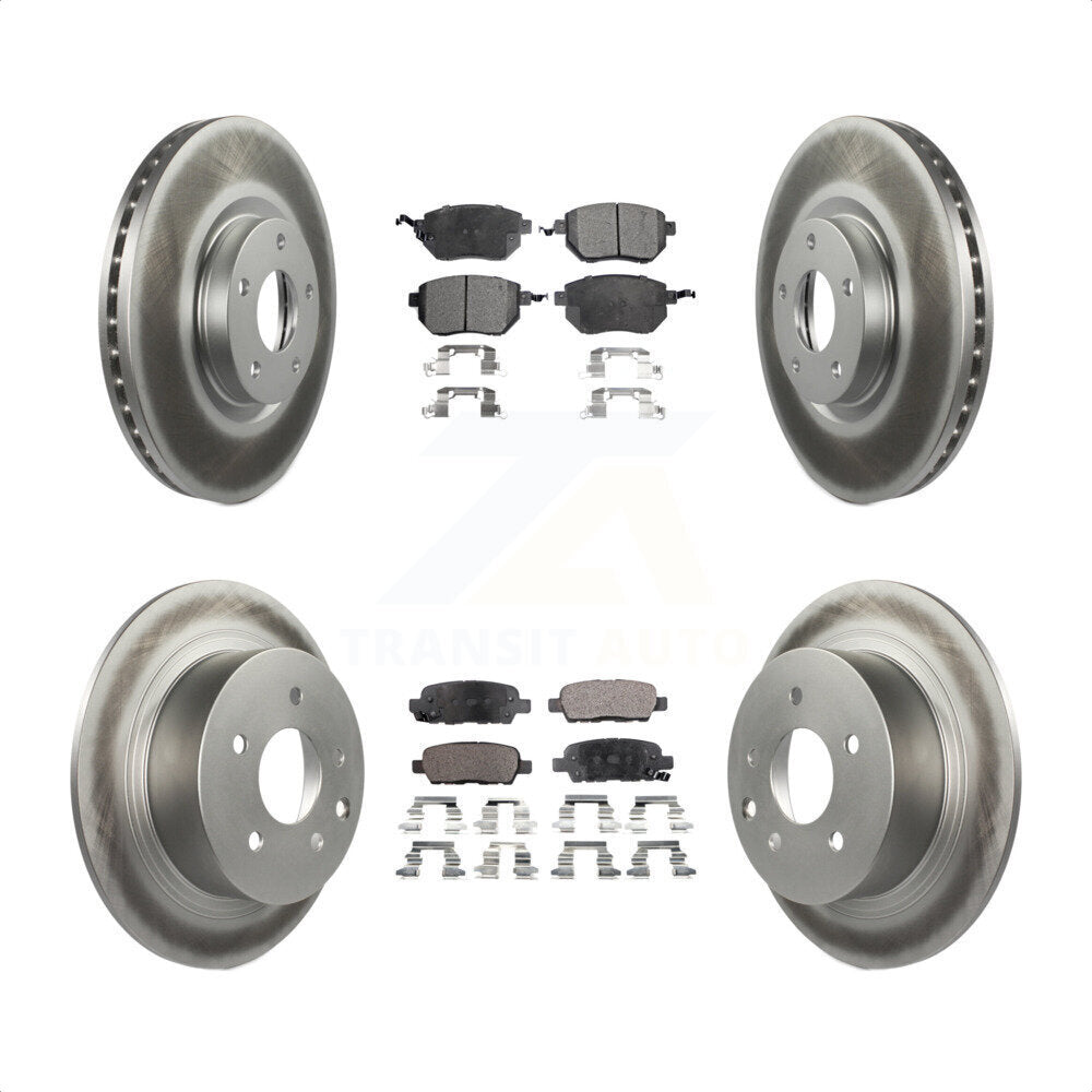 Front Rear Coated Disc Brake Rotors And Semi-Metallic Pads Kit For Nissan Altima Maxima KGF-100868 by Transit Auto