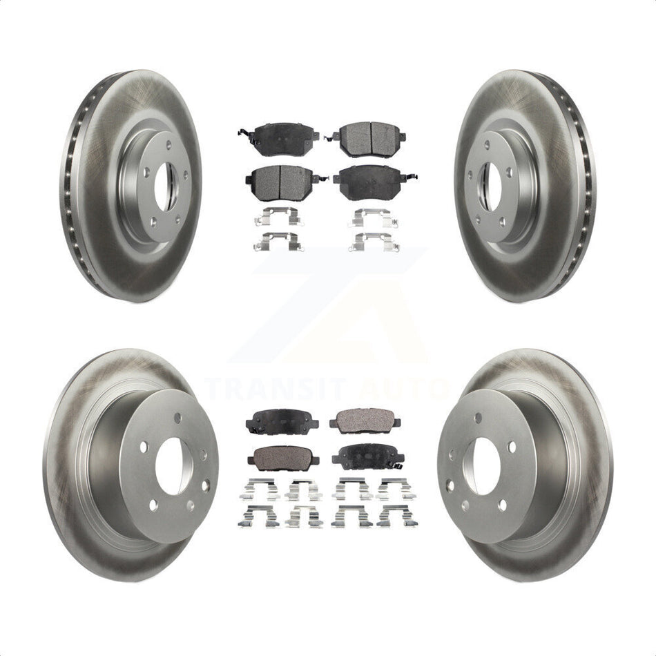 Front Rear Coated Disc Brake Rotors And Semi-Metallic Pads Kit For Nissan Altima Maxima KGF-100868 by Transit Auto