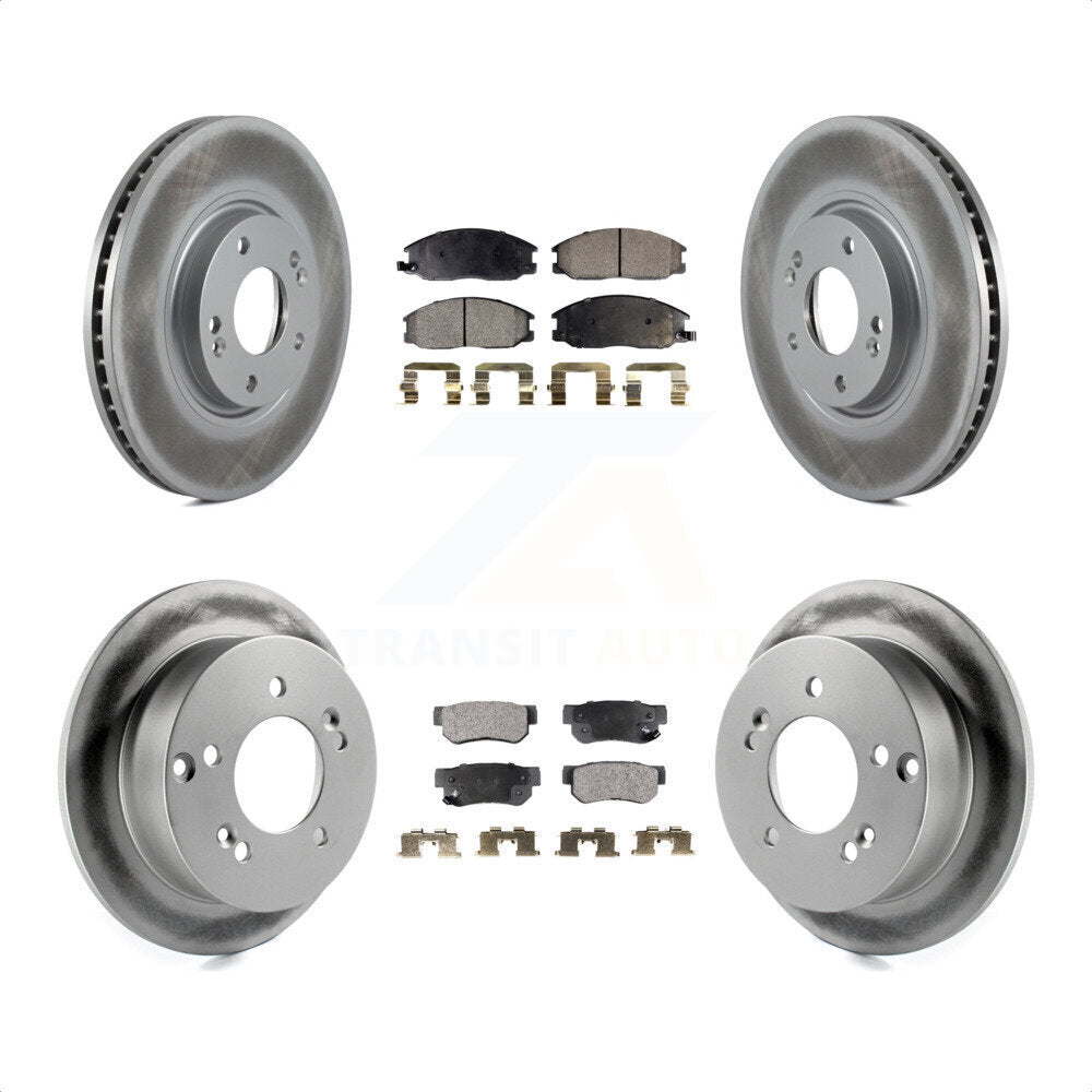 Front Rear Coated Disc Brake Rotors And Semi-Metallic Pads Kit For Hyundai XG350 KGF-100872 by Transit Auto