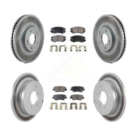 Front Rear Coated Disc Brake Rotors And Semi-Metallic Pads Kit For 2007-2009 Kia Amanti KGF-100873 by Transit Auto