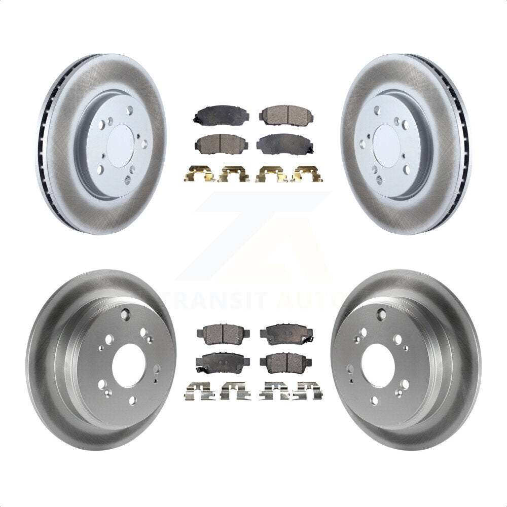 Front Rear Coated Disc Brake Rotors And Semi-Metallic Pads Kit For 2005-2010 Honda Odyssey KGF-100880 by Transit Auto