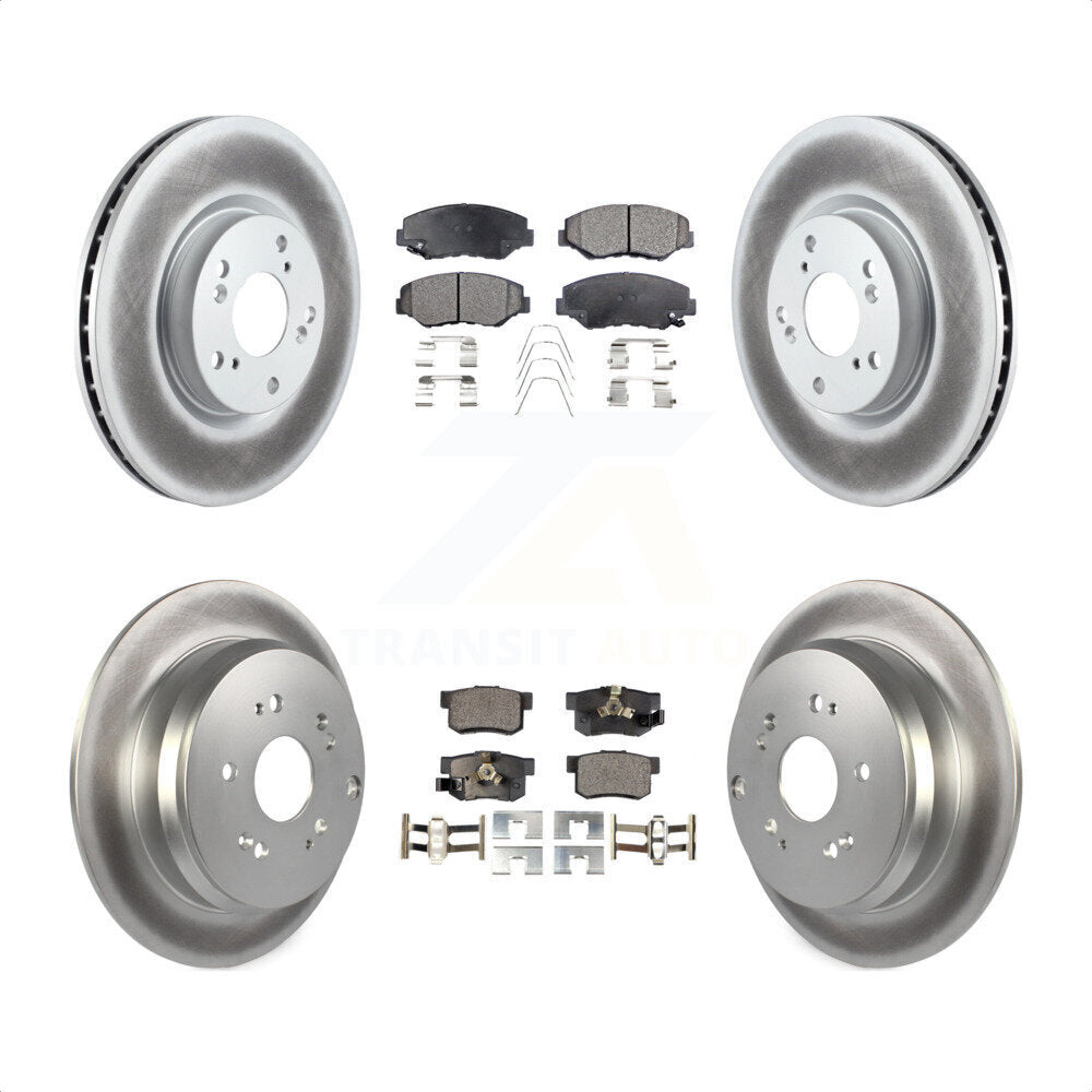 Front Rear Coated Disc Brake Rotors And Semi-Metallic Pads Kit For 2005-2006 Honda CR-V KGF-100888 by Transit Auto