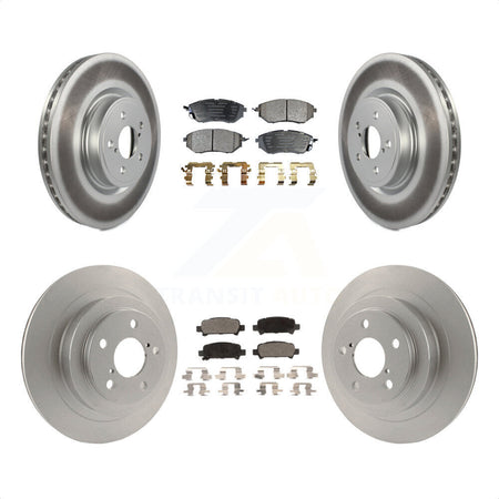 Front Rear Coated Disc Brake Rotors And Semi-Metallic Pads Kit For Subaru Legacy KGF-100900 by Transit Auto