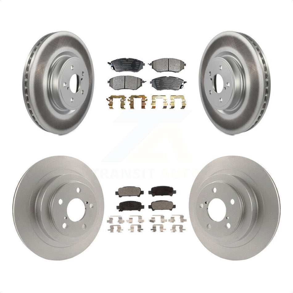 Front Rear Coated Disc Brake Rotors And Semi-Metallic Pads Kit For Subaru Legacy KGF-100900 by Transit Auto