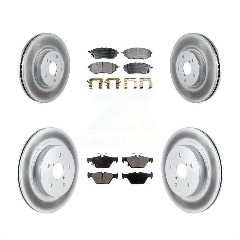 Front Rear Coated Disc Brake Rotors And Semi-Metallic Pads Kit For Subaru Outback Legacy WRX KGF-100908 by Transit Auto