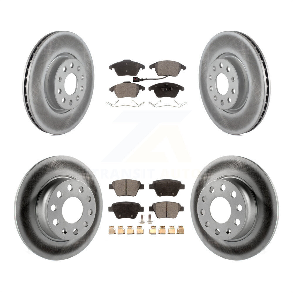 Front Rear Coated Disc Brake Rotors And Semi-Metallic Pads Kit For Volkswagen Beetle GTI KGF-100912 by Transit Auto