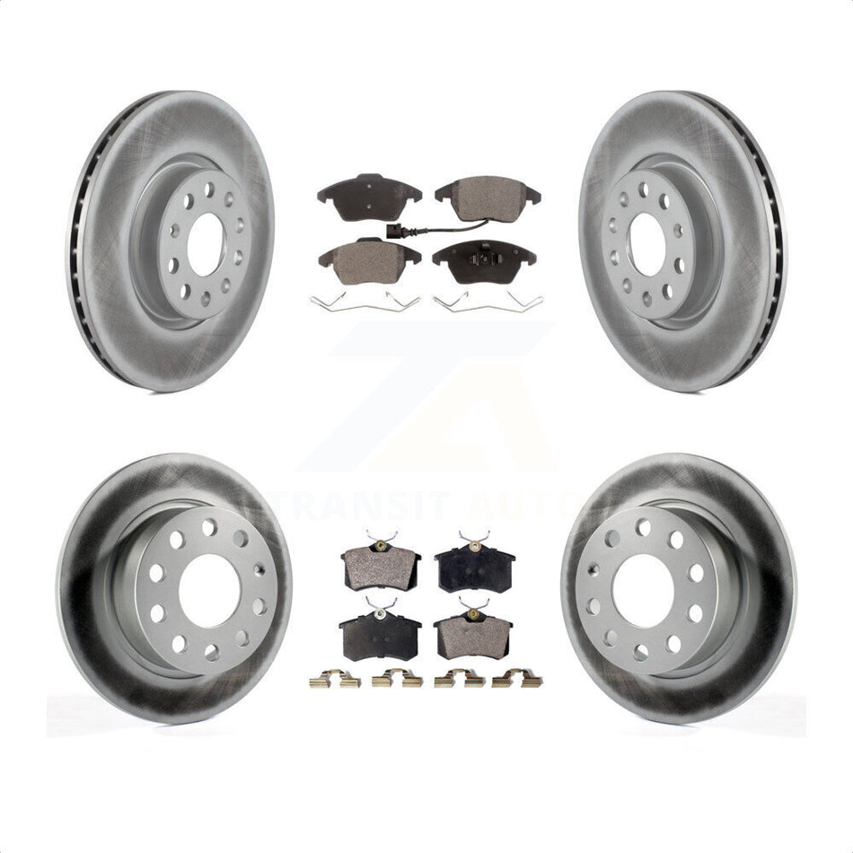 Front Rear Coated Disc Brake Rotors And Semi-Metallic Pads Kit For Volkswagen Jetta Beetle KGF-100914 by Transit Auto