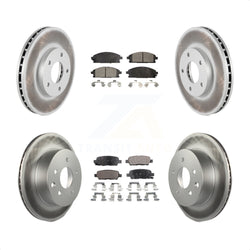 Front Rear Coated Disc Brake Rotors And Semi-Metallic Pads Kit For 2005-2006 Nissan X-Trail KGF-100918
