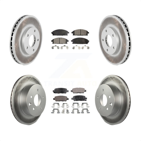 Front Rear Coated Disc Brake Rotors And Semi-Metallic Pads Kit For 2005-2006 Nissan X-Trail KGF-100918 by Transit Auto