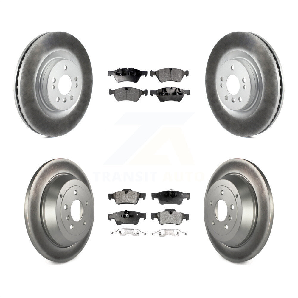 Front Rear Coated Disc Brake Rotors And Semi-Metallic Pads Kit For 2007-2009 Mercedes-Benz ML320 With 350mm Diameter Rotor KGF-100924 by Transit Auto