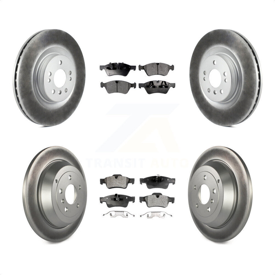 Front Rear Coated Disc Brake Rotors And Semi-Metallic Pads Kit For 2007-2009 Mercedes-Benz ML320 With 350mm Diameter Rotor KGF-100924 by Transit Auto