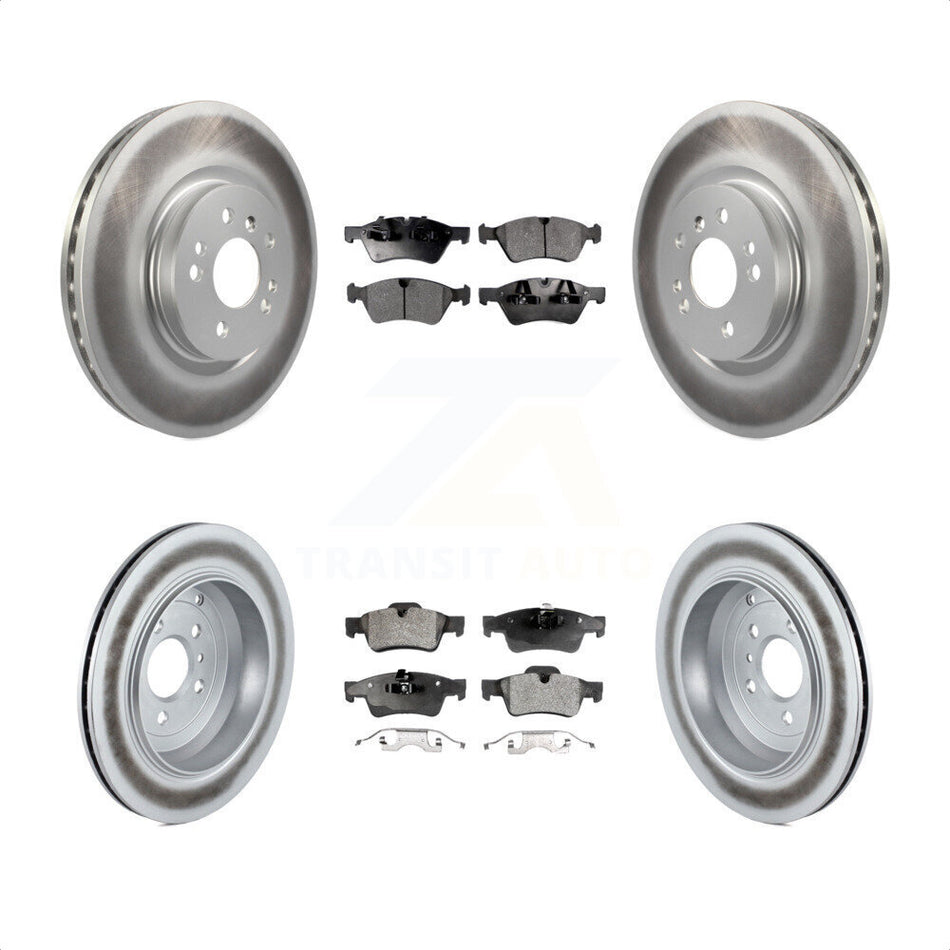 Front Rear Coated Disc Brake Rotors And Semi-Metallic Pads Kit For Mercedes-Benz R350 ML500 R500 R320 With Vented Rotor KGF-100925 by Transit Auto