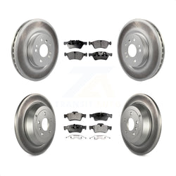 Front Rear Coated Disc Brake Rotors And Semi-Metallic Pads Kit For Mercedes-Benz ML350 R350 ML500 ML320 R500 R320 ML450 KGF-100926