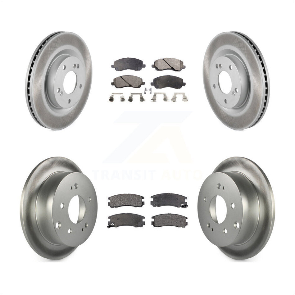 Front Rear Coated Disc Brake Rotors And Semi-Metallic Pads Kit For Mitsubishi Galant Eclipse KGF-100929 by Transit Auto