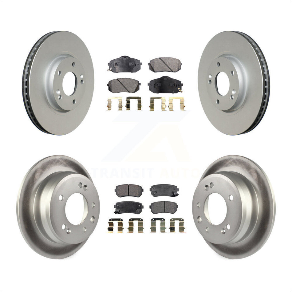 Front Rear Coated Disc Brake Rotors And Semi-Metallic Pads Kit For Kia Sportage Hyundai Tucson KGF-100936 by Transit Auto