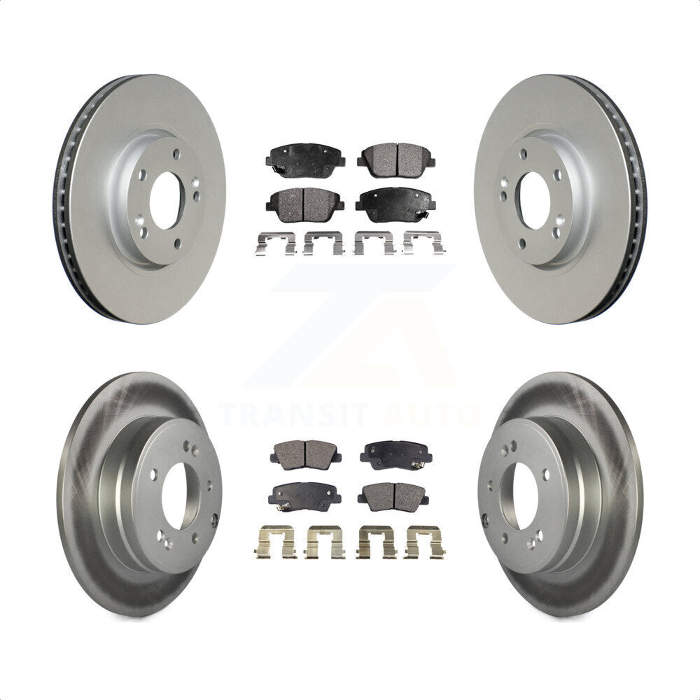 Front Rear Coated Disc Brake Rotors And Semi-Metallic Pads Kit For Hyundai Sonata Kia Optima KGF-100941 by Transit Auto