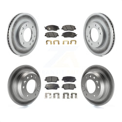 Front Rear Coated Disc Brake Rotors And Semi-Metallic Pads Kit For Kia Sedona Hyundai Entourage KGF-100950
