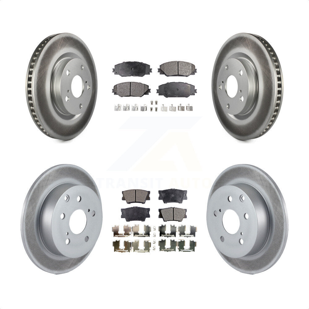 Front Rear Coated Disc Brake Rotors And Semi-Metallic Pads Kit For Toyota Matrix Pontiac Vibe KGF-100953 by Transit Auto