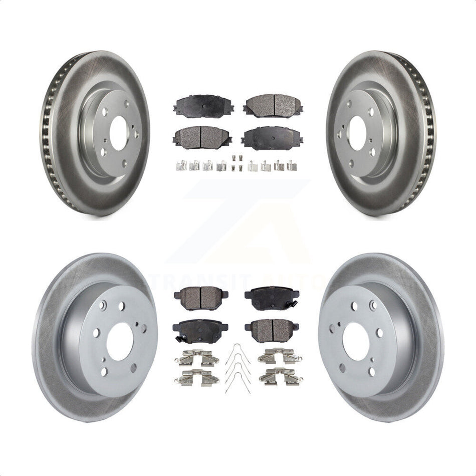 Front Rear Coated Disc Brake Rotors And Semi-Metallic Pads Kit For 2010 Toyota Matrix XRS KGF-100954 by Transit Auto