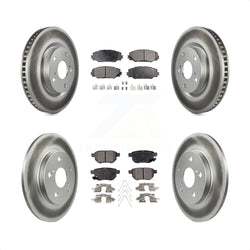 Front Rear Coated Disc Brake Rotors And Semi-Metallic Pads Kit For Toyota Matrix Pontiac Vibe Corolla iM Scion KGF-100957