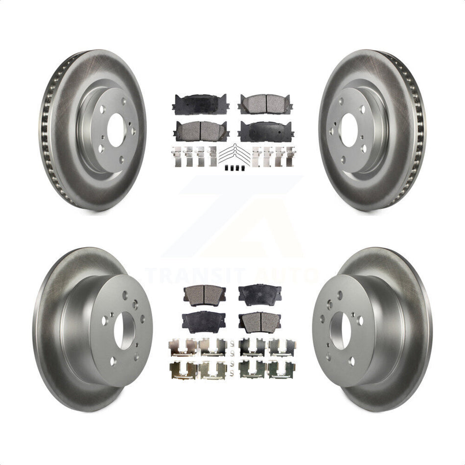 Front Rear Coated Disc Brake Rotors And Semi-Metallic Pads Kit For Toyota Camry Lexus ES350 Avalon ES300h KGF-100960 by Transit Auto