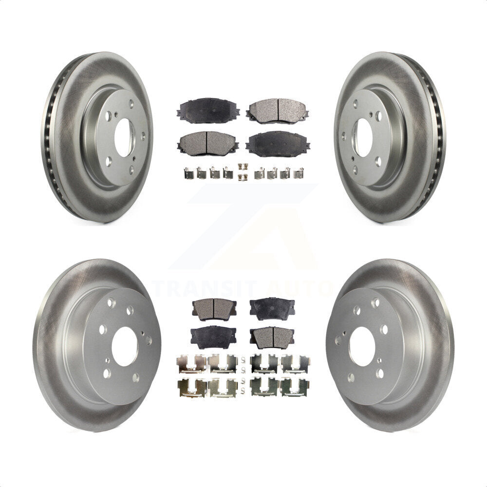 Front Rear Coated Disc Brake Rotors And Semi-Metallic Pads Kit For Toyota RAV4 Lexus HS250h KGF-100962 by Transit Auto