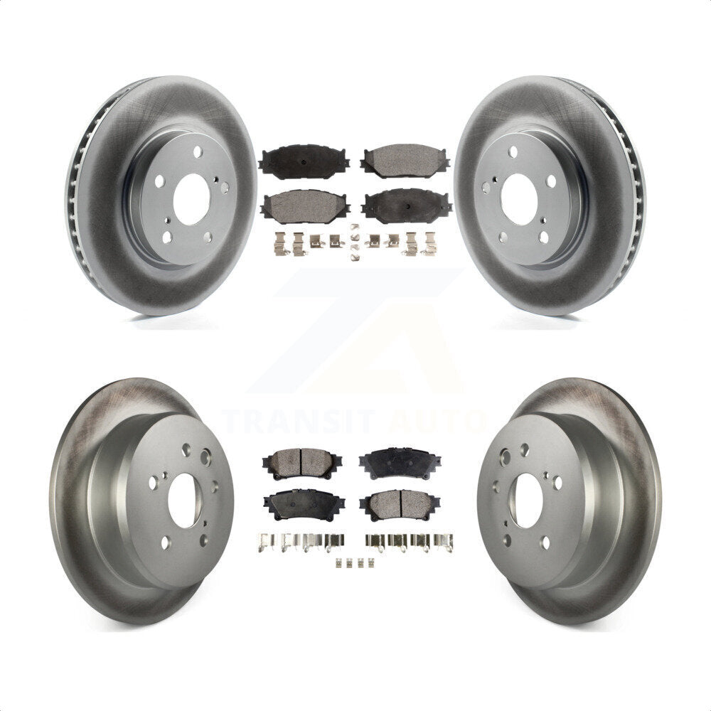 Front Rear Coated Disc Brake Rotors And Semi-Metallic Pads Kit For 2014-2015 Lexus IS250 Base with RWD With F Sport Package KGF-100969 by Transit Auto